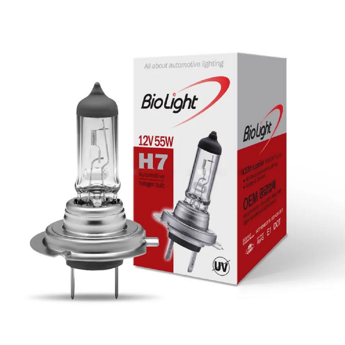 لامپ هالوژن H7 با 55 وات 12 ولت چراغ جلو با 2 خار (BioLight Made In Korea)